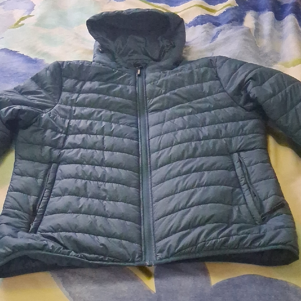33000 ft Teal Puffer Jacket with Hood Women's XL